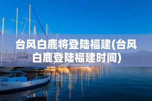 台风白鹿将登陆福建(台风白鹿登陆福建时间)