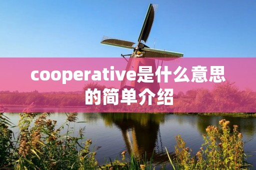 cooperative是什么意思的简单介绍