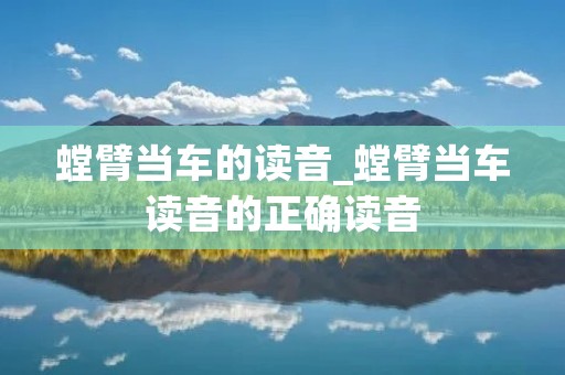螳臂当车的读音_螳臂当车读音的正确读音
