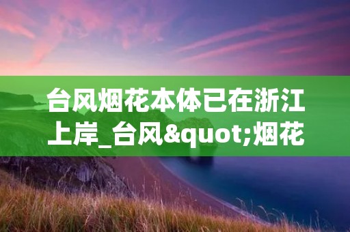 台风烟花本体已在浙江上岸_台风"烟花"中心在浙江再次登陆