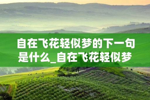 自在飞花轻似梦的下一句是什么_自在飞花轻似梦的下一句是什么是几年级的