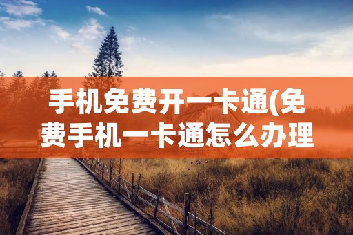 手机免费开一卡通(免费手机一卡通怎么办理) 手机免费开一卡通(免费手机一卡通怎么办理)