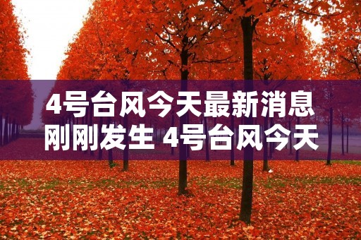 4号台风今天最新消息刚刚发生 4号台风今天最新消息刚刚发生5号台风