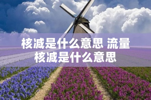 核减是什么意思 流量核减是什么意思