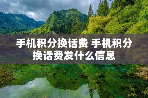 手机积分换话费 手机积分换话费发什么信息