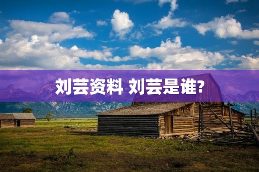 刘芸资料 刘芸是谁?