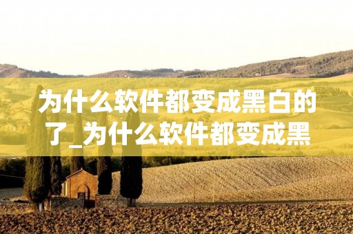 为什么软件都变成黑白的了_为什么软件都变成黑白的了1201