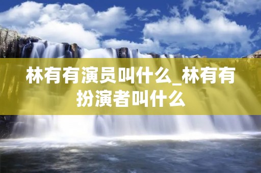 林有有演员叫什么_林有有扮演者叫什么