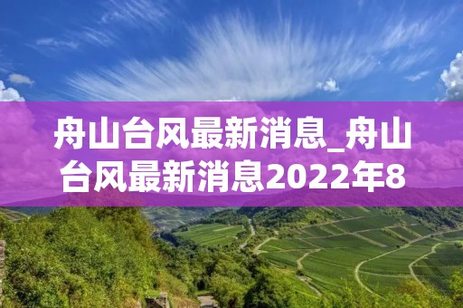 舟山台风最新消息_舟山台风最新消息2022年8月