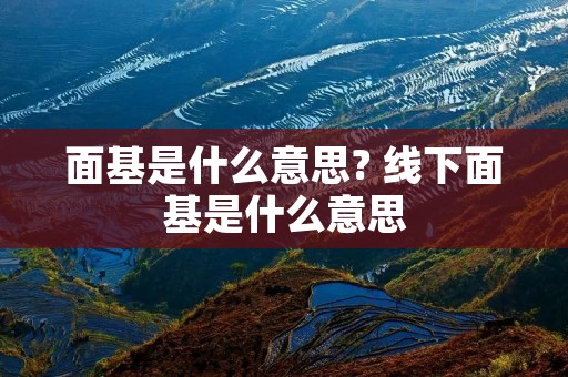 面基是什么意思? 线下面基是什么意思 面基是什么意思? 线下面基是什么意思