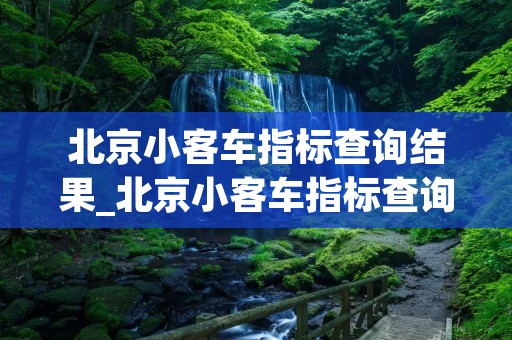 北京小客车指标查询结果_北京小客车指标查询结果什么时候更新