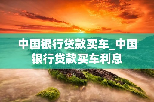 中国银行贷款买车_中国银行贷款买车利息