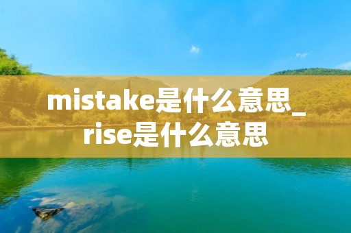 mistake是什么意思_rise是什么意思
