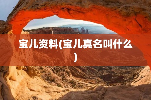 宝儿资料(宝儿真名叫什么) 宝儿资料(宝儿真名叫什么)