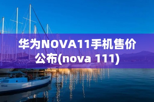 华为NOVA11手机售价公布(nova 111)