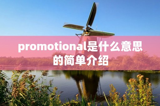 promotional是什么意思的简单介绍 promotional是什么意思的简单介绍