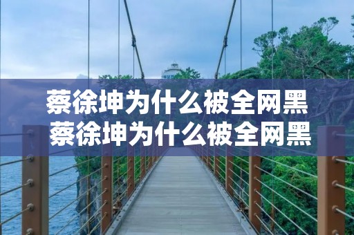 蔡徐坤为什么被全网黑 蔡徐坤为什么被全网黑是哪年