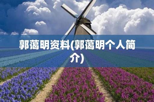 郭蔼明资料(郭蔼明个人简介)