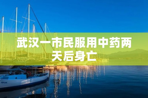 武汉一市民服用中药两天后身亡