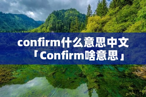 confirm什么意思中文「Confirm啥意思」