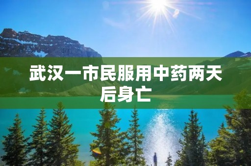武汉一市民服用中药两天后身亡