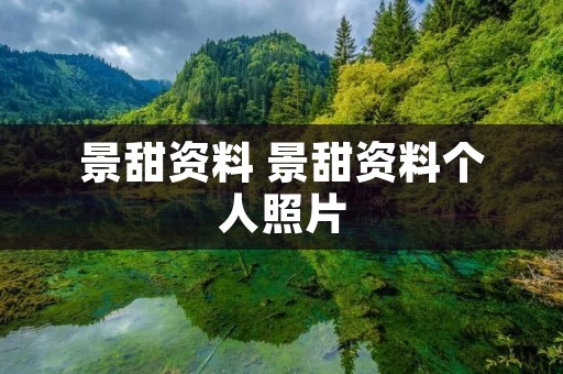 景甜资料 景甜资料个人照片