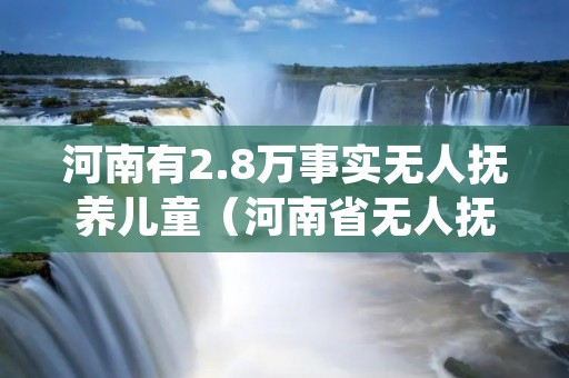 河南有2.8万事实无人抚养儿童(河南省无人抚养儿童基本生活补贴多少标准)