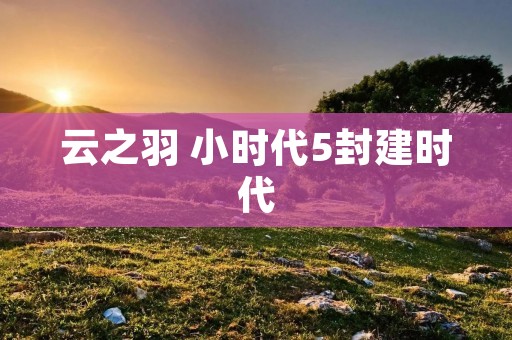 云之羽 小时代5封建时代