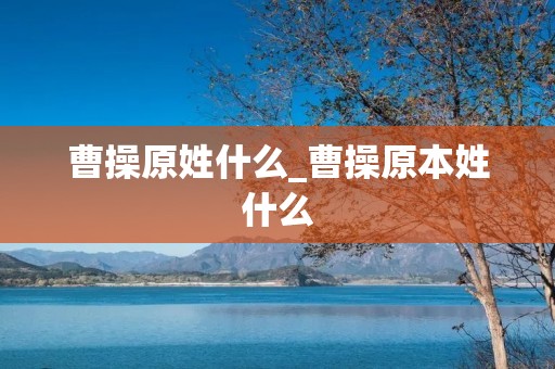 曹操原姓什么_曹操原本姓什么