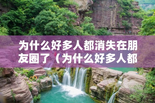 为什么好多人都消失在朋友圈了(为什么好多人都消失在朋友圈了还能看到)