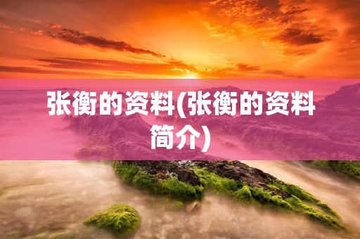 张衡的资料(张衡的资料简介)