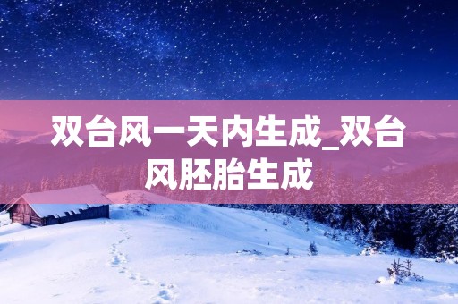 双台风一天内生成_双台风胚胎生成 双台风一天内生成_双台风胚胎生成