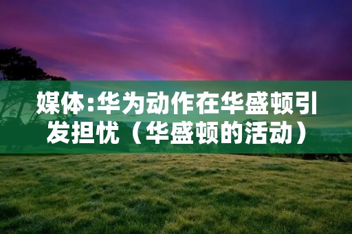 媒体:华为动作在华盛顿引发担忧（华盛顿的活动）