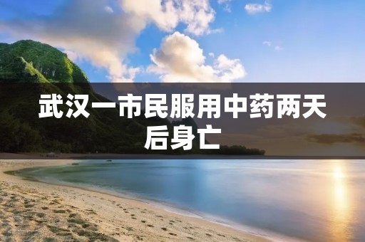 武汉一市民服用中药两天后身亡