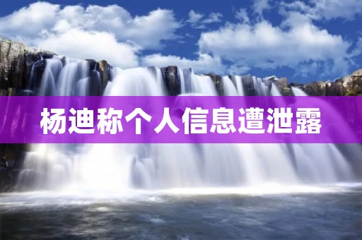 杨迪称个人信息遭泄露
