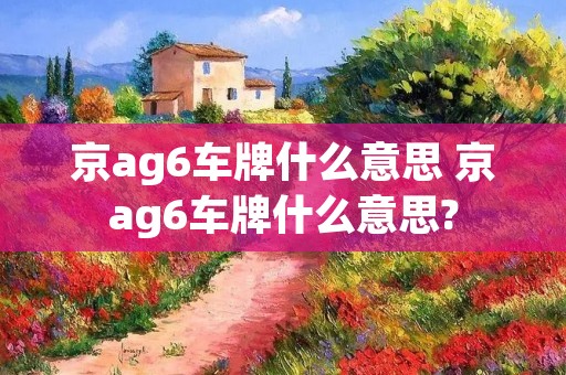 京ag6车牌什么意思 京ag6车牌什么意思? 京ag6车牌什么意思 京ag6车牌什么意思?