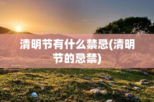 清明节有什么禁忌(清明节的忌禁)