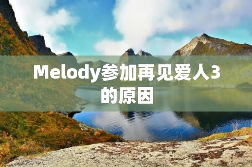 Melody参加再见爱人3的原因