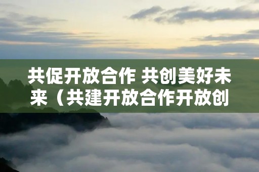 共促开放合作 共创美好未来(共建开放合作开放创新)