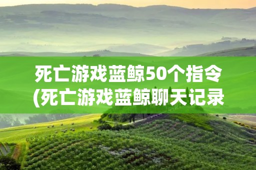 死亡游戏蓝鲸50个指令(死亡游戏蓝鲸聊天记录)