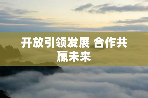 开放引领发展 合作共赢未来