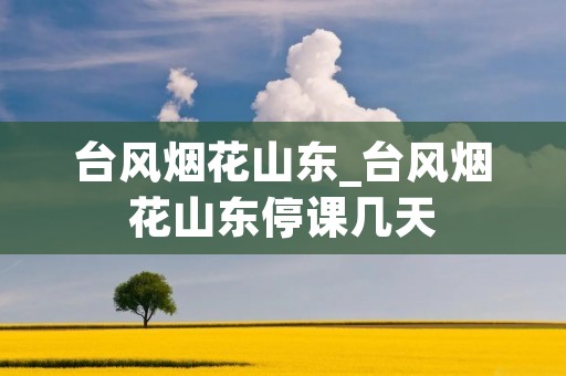 台风烟花山东_台风烟花山东停课几天