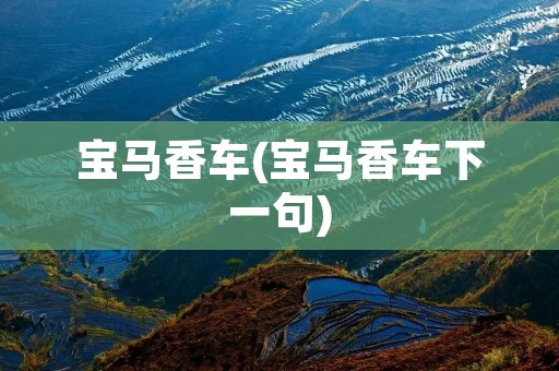 宝马香车(宝马香车下一句)