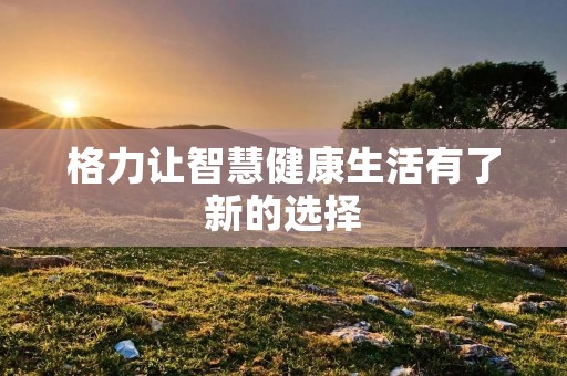 格力让智慧健康生活有了新的选择
