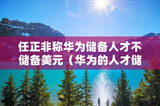任正非称华为储备人才不储备美元(华为的人才储备)