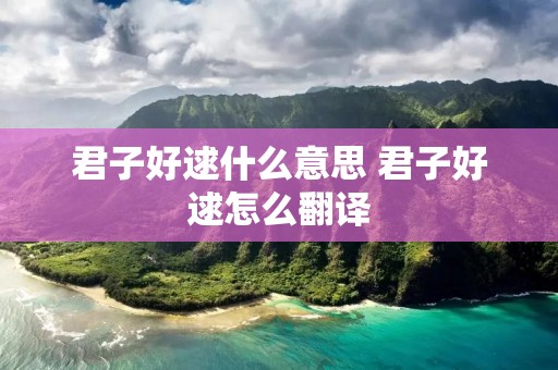 君子好逑什么意思 君子好逑怎么翻译