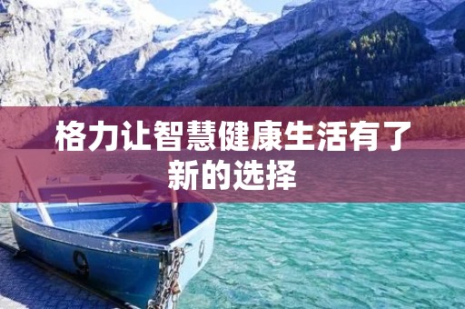 格力让智慧健康生活有了新的选择