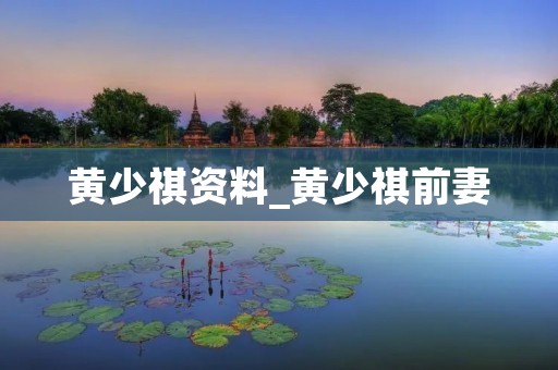 黄少祺资料_黄少祺前妻