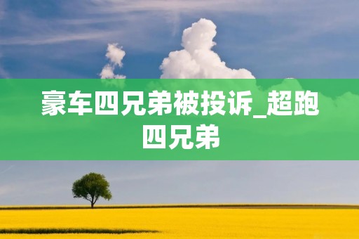 豪车四兄弟被投诉_超跑四兄弟