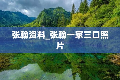 张翰资料_张翰一家三口照片